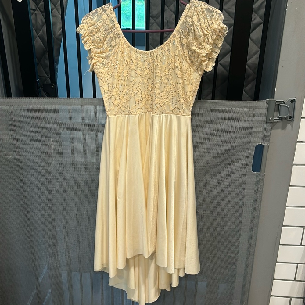 Cream sequin dance dress